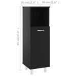 Armoire de salle de bain Noir 30x30x95 cm Aggloméré – Image 7