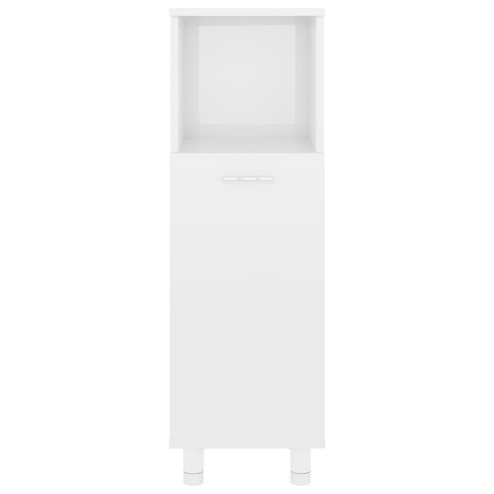 Armoire de salle de bain Blanc brillant Bois d’ingénierie – Image 5