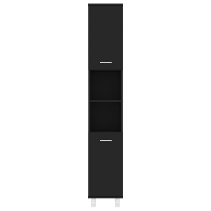 Armoire de salle de bain Noir 30x30x179 cm Bois d'ingénierie – Image 5