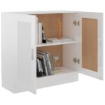 Bibliothèque Blanc brillant 82,5x30,5x80 cm Bois d’ingénierie – Image 2
