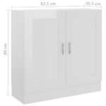 Bibliothèque Blanc brillant 82,5x30,5x80 cm Bois d’ingénierie – Image 6