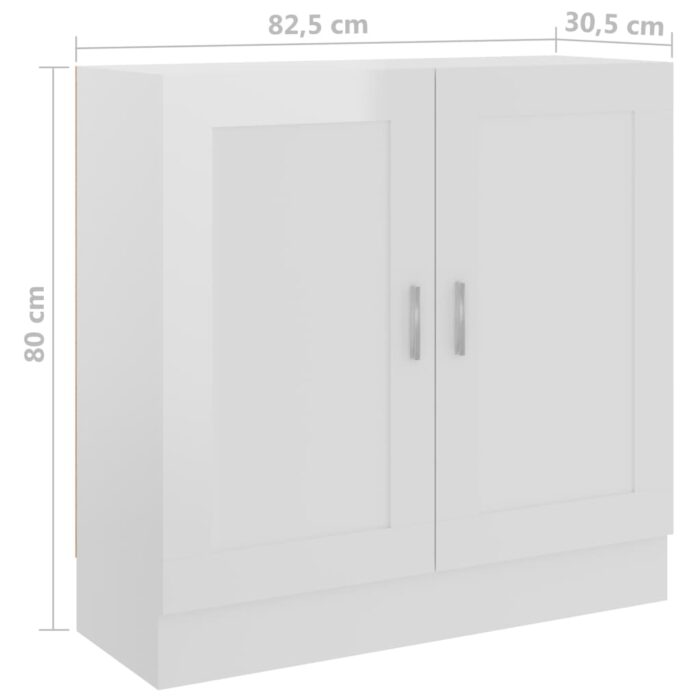 Bibliothèque Blanc brillant 82,5x30,5x80 cm Bois d’ingénierie – Image 6
