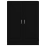 Bibliothèque Noir 82,5x30,5x115 cm Bois d'ingénierie – Image 4