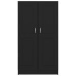 Bibliothèque Noir 82,5x30,5x150 cm Bois d’ingénierie – Image 4