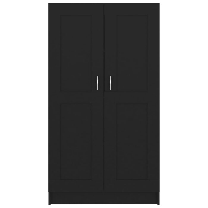 Bibliothèque Noir 82,5x30,5x150 cm Bois d’ingénierie – Image 4