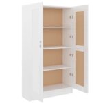 Bibliothèque Blanc brillant 82,5x30,5x150 cm Bois d’ingénierie – Image 3