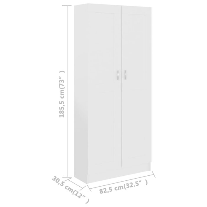 Bibliothèque Blanc 82,5x30,5x185,5 cm Bois d'ingénierie – Image 6