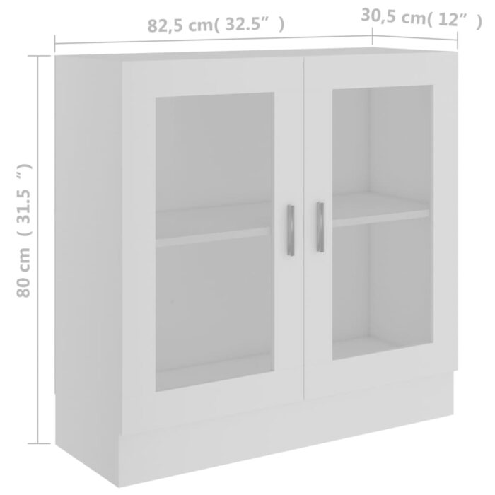 Armoire à vitrine Blanc 82,5x30,5x80 cm Bois d'ingénierie – Image 6