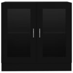 Armoire à vitrine noir 82,5x30,5x80 cm Bois d'ingénierie – Image 4