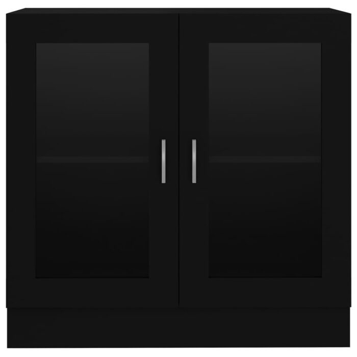 Armoire à vitrine noir 82,5x30,5x80 cm Bois d'ingénierie – Image 4