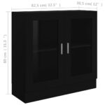 Armoire à vitrine noir 82,5x30,5x80 cm Bois d'ingénierie – Image 6