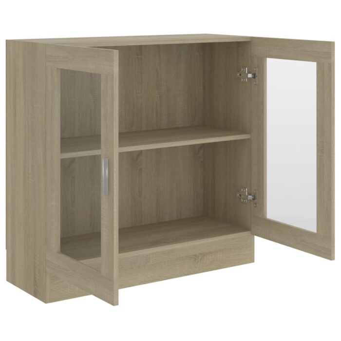 Armoire à vitrine Chêne sonoma 82,5x30,5x80cm Bois d'ingénierie – Image 3