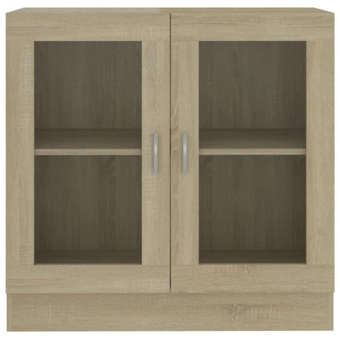 Armoire à vitrine Chêne sonoma 82,5x30,5x80cm Bois d'ingénierie – Image 4