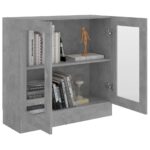 Armoire à vitrine Gris béton 82,5x30,5x80 cm Bois d'ingénierie – Image 2