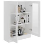 Armoire à vitrine Blanc 82,5x30,5x115 cm Bois d'ingénierie – Image 2
