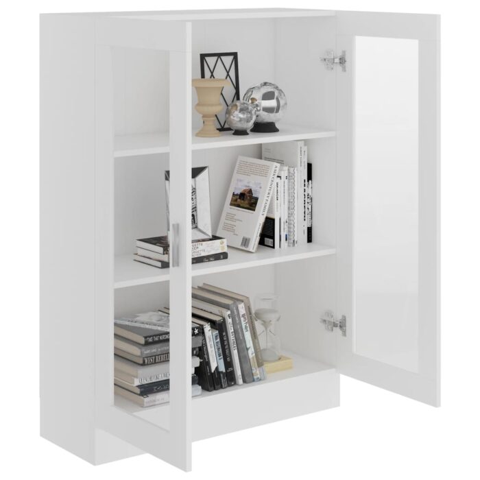 Armoire à vitrine Blanc 82,5x30,5x115 cm Bois d'ingénierie – Image 2
