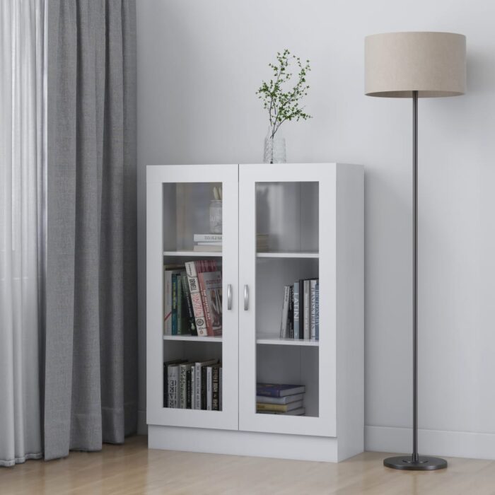 Armoire à vitrine Blanc 82,5x30,5x115 cm Bois d'ingénierie – Image 1