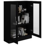 Armoire à vitrine Noir 82,5x30,5x115 cm Bois d'ingénierie – Image 2