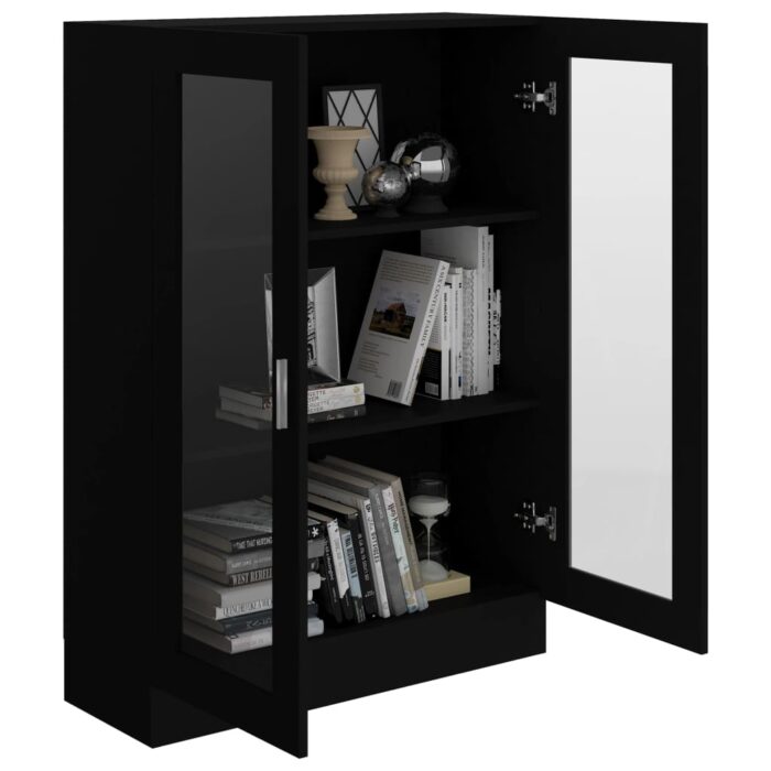 Armoire à vitrine Noir 82,5x30,5x115 cm Bois d'ingénierie – Image 2