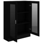 Armoire à vitrine Noir 82,5x30,5x115 cm Bois d'ingénierie – Image 3