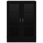 Armoire à vitrine Noir 82,5x30,5x115 cm Bois d'ingénierie – Image 4