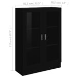 Armoire à vitrine Noir 82,5x30,5x115 cm Bois d'ingénierie – Image 6