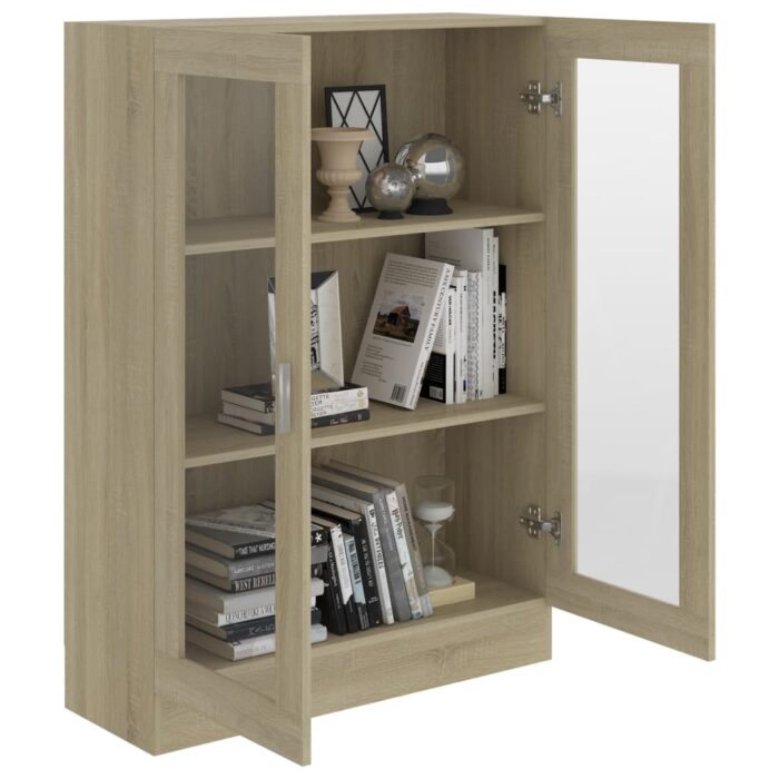 Armoire à vitrine Chêne sonoma 82,5x30,5x115 cm Bois ingénierie – Image 2