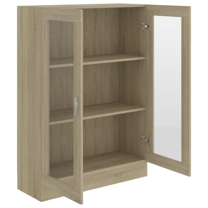 Armoire à vitrine Chêne sonoma 82,5x30,5x115 cm Bois ingénierie – Image 3
