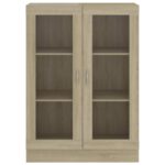 Armoire à vitrine Chêne sonoma 82,5x30,5x115 cm Bois ingénierie – Image 4