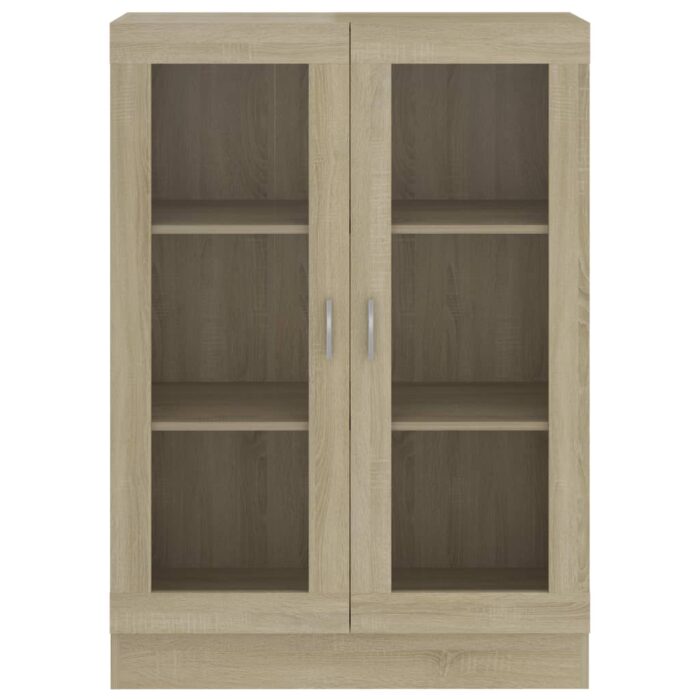 Armoire à vitrine Chêne sonoma 82,5x30,5x115 cm Bois ingénierie – Image 4