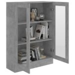 Armoire à vitrine Gris béton 82,5x30,5x115 cm Bois d'ingénierie – Image 2