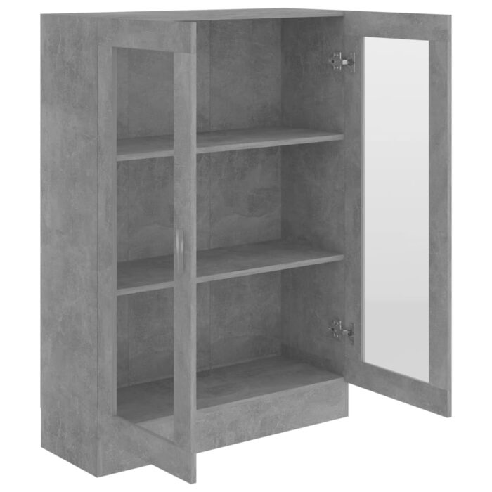 Armoire à vitrine Gris béton 82,5x30,5x115 cm Bois d'ingénierie – Image 3