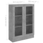 Armoire à vitrine Gris béton 82,5x30,5x115 cm Bois d'ingénierie – Image 6