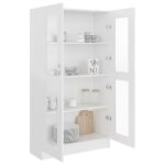 Armoire à vitrine Blanc 82,5x30,5x150 cm Bois d'ingénierie – Image 2