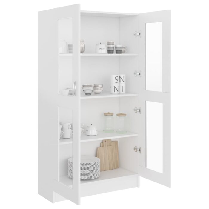 Armoire à vitrine Blanc 82,5x30,5x150 cm Bois d'ingénierie – Image 2