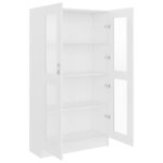 Armoire à vitrine Blanc 82,5x30,5x150 cm Bois d'ingénierie – Image 3