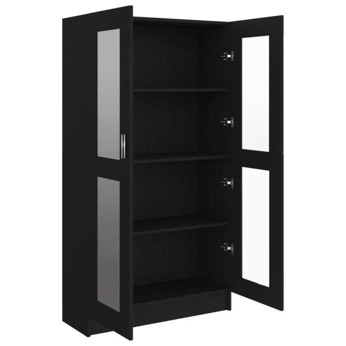 Armoire à vitrine Noir 82,5x30,5x150 cm Bois d'ingénierie – Image 3