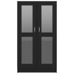 Armoire à vitrine Noir 82,5x30,5x150 cm Bois d'ingénierie – Image 4