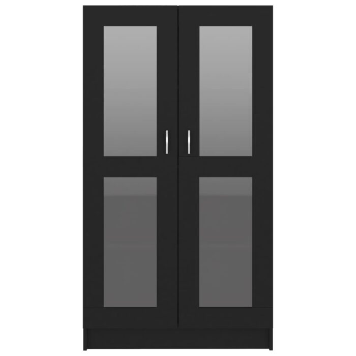 Armoire à vitrine Noir 82,5x30,5x150 cm Bois d'ingénierie – Image 4
