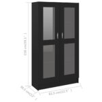 Armoire à vitrine Noir 82,5x30,5x150 cm Bois d'ingénierie – Image 6