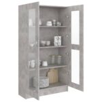 Armoire à vitrine Gris béton 82,5x30,5x150 cm Bois d'ingénierie – Image 2