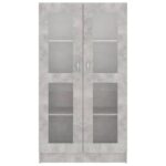Armoire à vitrine Gris béton 82,5x30,5x150 cm Bois d'ingénierie – Image 4
