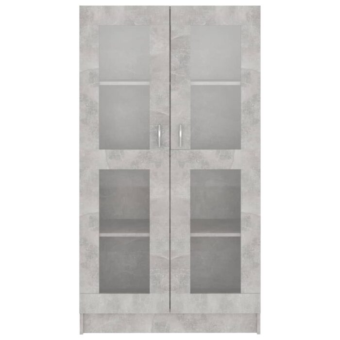 Armoire à vitrine Gris béton 82,5x30,5x150 cm Bois d'ingénierie – Image 4