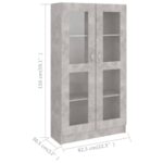 Armoire à vitrine Gris béton 82,5x30,5x150 cm Bois d'ingénierie – Image 6