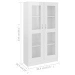 Armoire vitrine Blanc brillant 82,5x30,5x150 cm Bois ingénierie – Image 6