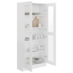 Armoire à vitrine Blanc 82,5x30,5x185,5 cm Bois d'ingénierie – Image 2