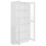 Armoire à vitrine Blanc 82,5x30,5x185,5 cm Bois d'ingénierie – Image 3