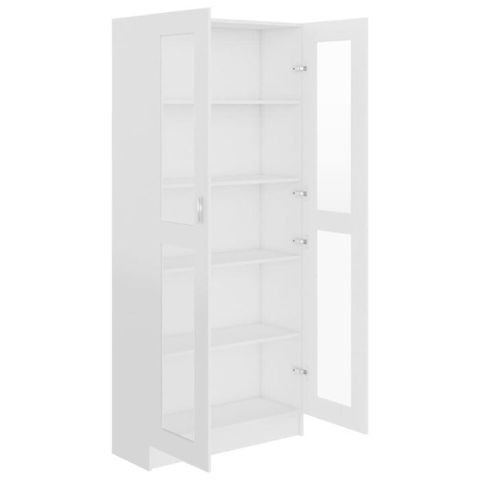 Armoire à vitrine Blanc 82,5x30,5x185,5 cm Bois d'ingénierie – Image 3