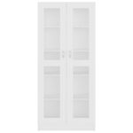 Armoire à vitrine Blanc 82,5x30,5x185,5 cm Bois d'ingénierie – Image 4