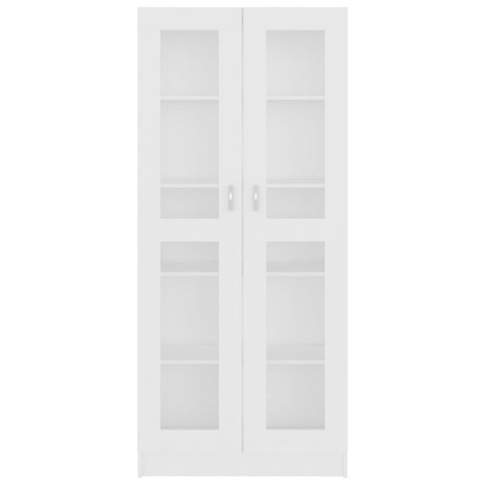 Armoire à vitrine Blanc 82,5x30,5x185,5 cm Bois d'ingénierie – Image 4